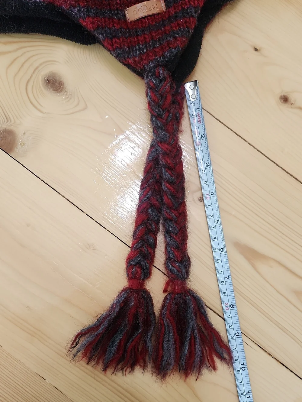 DeLux KNITWITS Striped Adult SOCK MONKEY Hat Wool Blend Fleece Lined